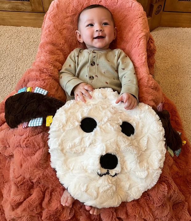 thumbnail image 2 of Baby Essentials Plush Fleece Puppy Throw Blanket – 30x36 Inch Soft Crib Blanket For Boys & Girls 2 of 12