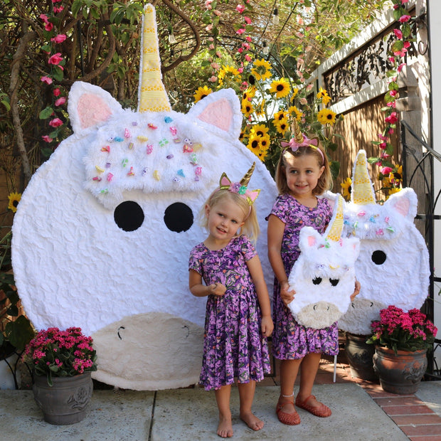 Magical White Unicorn Minky Soft Round Sensory Baby Kids Blanket Extra Large Mini Size Fuzzie Dot Zella