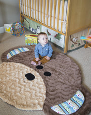 Minky Monkey Soft Round Baby Kids Blanket Extra Large Mini Size Fuzzie Dot Zekie