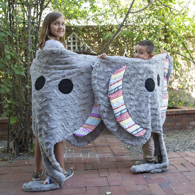 Fuzzie Dot Zoki & Zoku - Elephant Minky Kids Blanket
